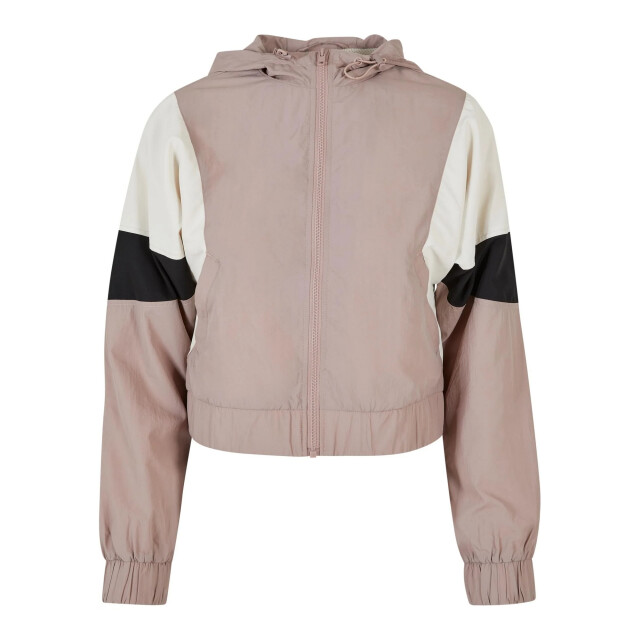 Urban Classics Dames 3 tone crinkle kort jasje UTTN1444_duskrosewhitesandblack large