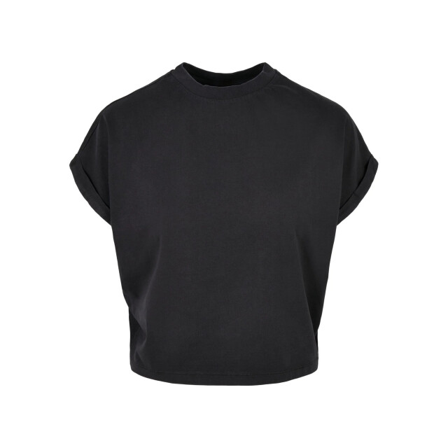 Urban Classics Dames pigment geverfd kort omgeslagen t-shirt UTTN1443_black large