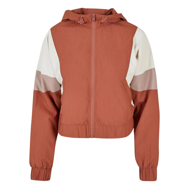 Urban Classics Dames 3 tone crinkle kort jasje UTTN1444_terracottawhitesandduskrose large