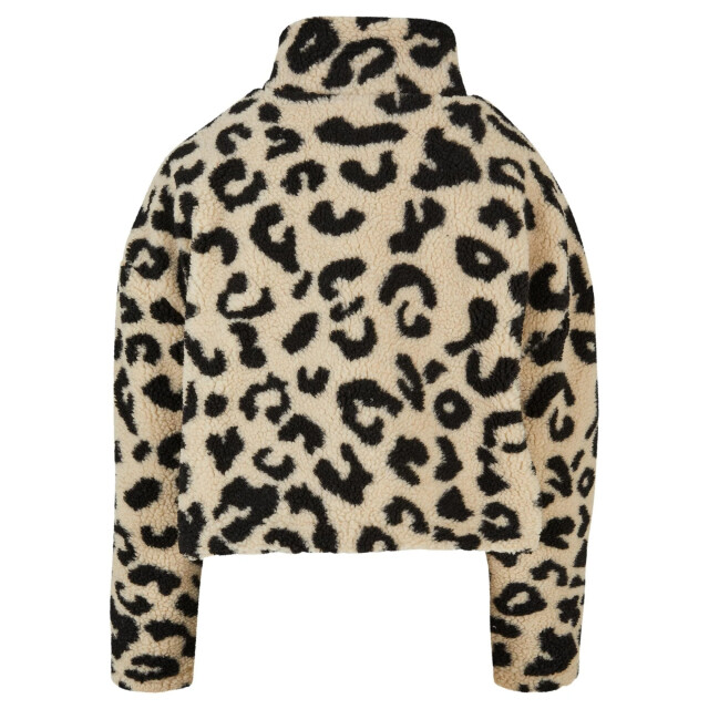 Urban Classics Dames sherpa kort sweatshirt met luipaardprint UTTN1465_sand large