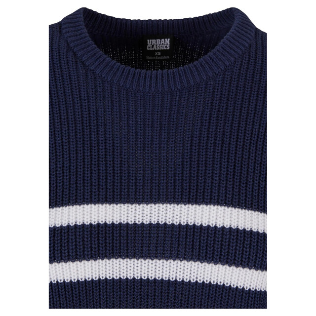 Urban Classics Dames gestreepte geribde trui UTTN1466_navywhite large