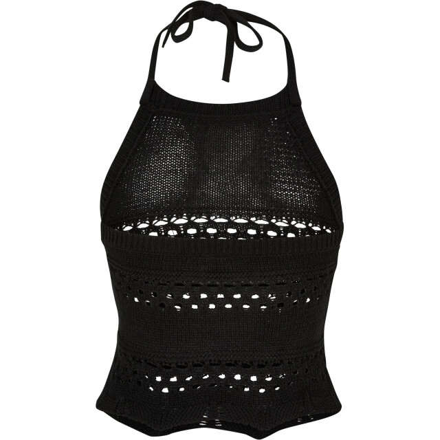 Urban Classics Dames gebreid halter hals kort topje UTTN1471_black large