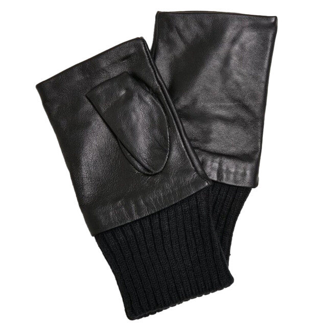 Urban Classics Heren handschoenen halfvinger synthetisch leer UTTN1480_black large