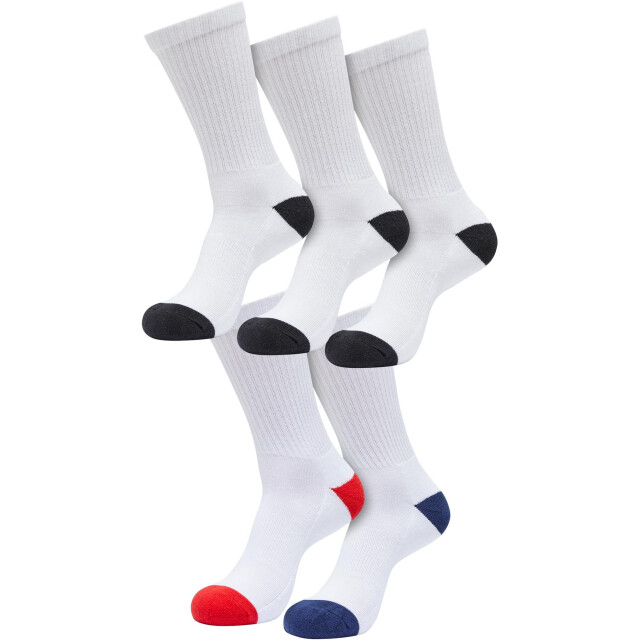 Urban Classics Heren gekleurde sportsokken (set van 5) UTTN1484_whiteblackcityredmidnightnavy large