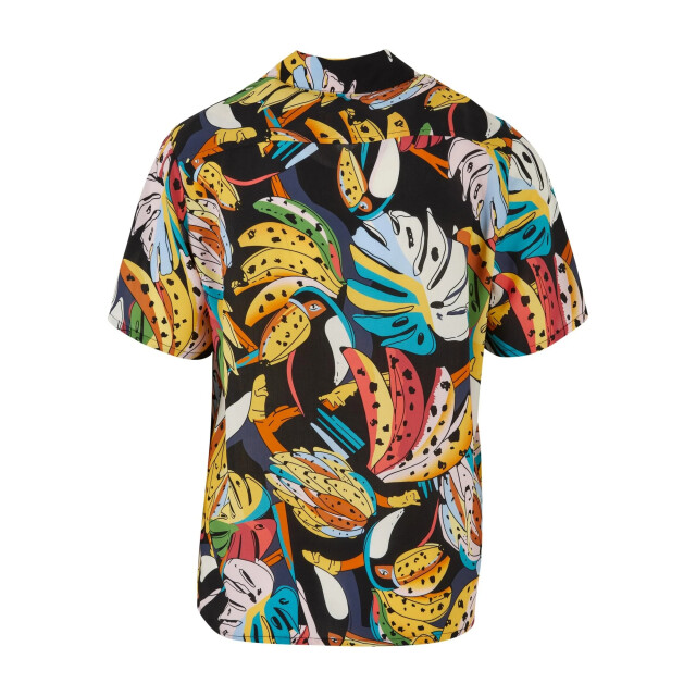 Urban Classics Heren toucan viscose all-over print resort overhemd UTTN1430_blackmulticoloured large