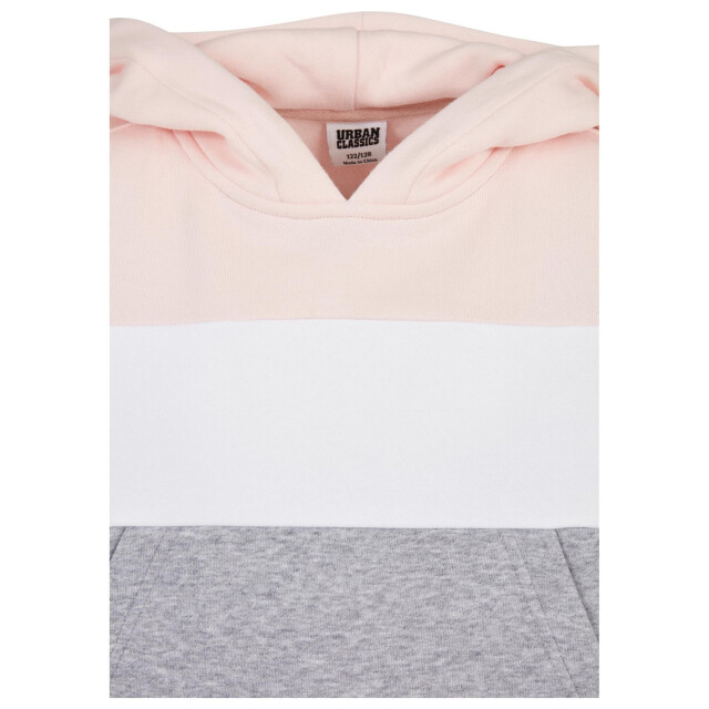 Urban Classics Meisjes 3 tone oversized hoodie UTTN1474_lightrosewhitegrey large