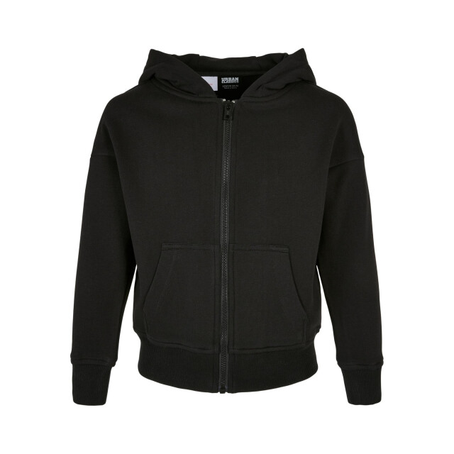 Urban Classics Meisjes badstof organic full zip hoodie UTTN1483_black large