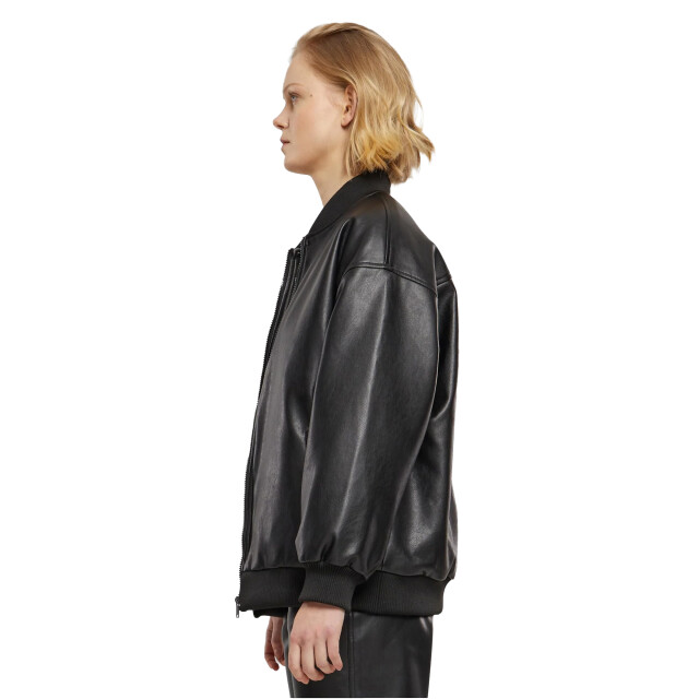 Urban Classics Dames synthetisch leren bomberjack UTTN1131_black large
