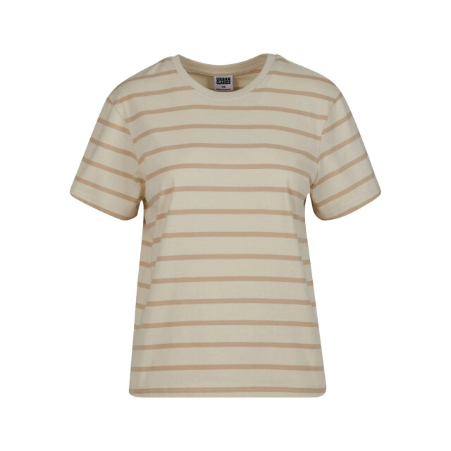 Urban Classics Dames gestreept boxy t-shirt UTTN1130_wetsandsand large