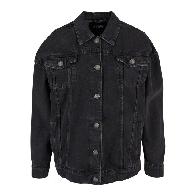 Urban Classics Dames 90s denim oversized jas UTTN1441_blackwash large