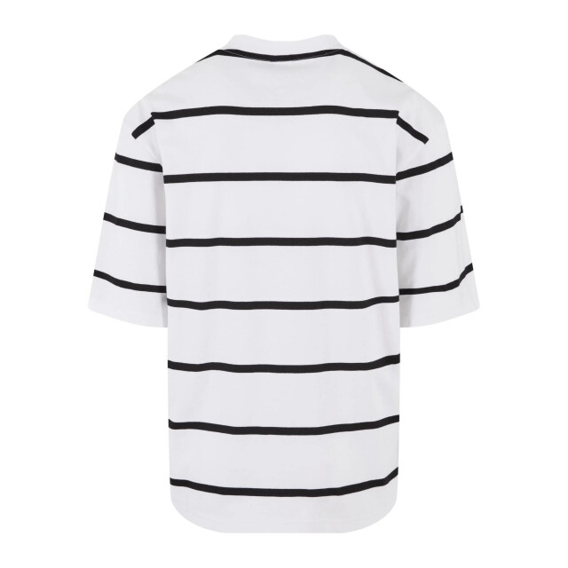 Urban Classics Heren streep oversized t-shirt UTTN1123_whiteblack large