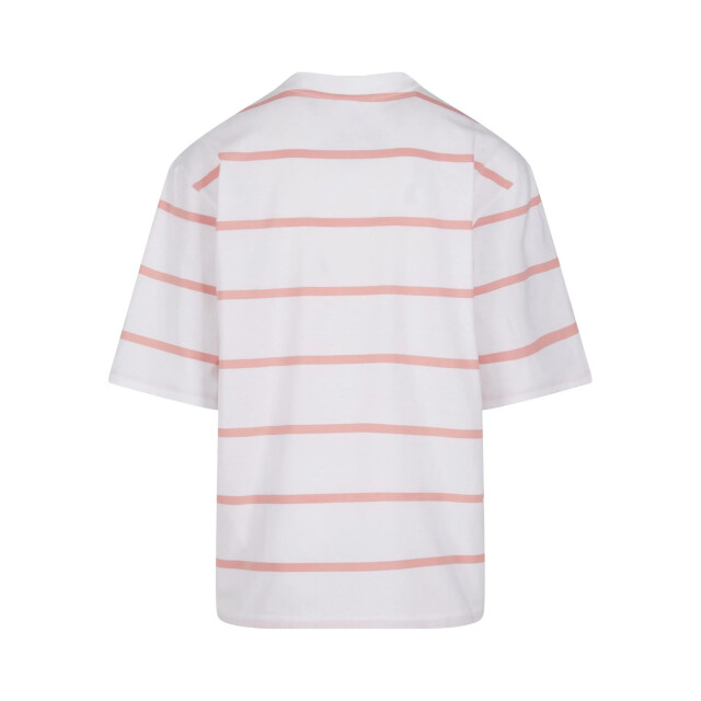 Urban Classics Heren streep oversized t-shirt UTTN1123_whitepinklemonade large