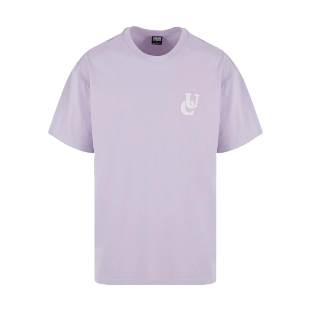 Urban Classics Heren golvend logo zwaargewicht oversized t-shirt UTTN1343_lilac large