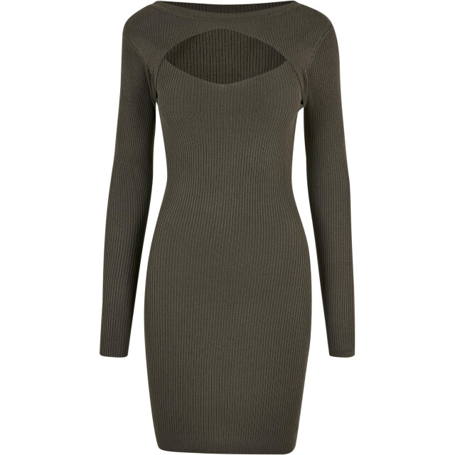 Urban Classics Dames uitgesneden jurk UTTN133_olive large