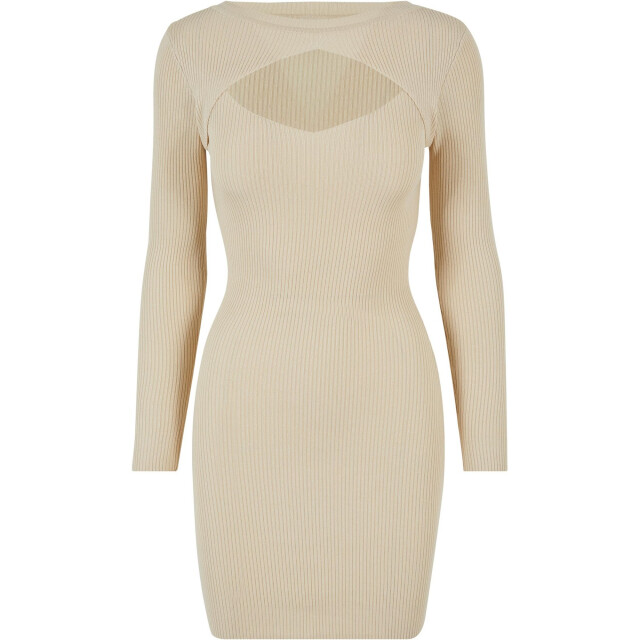 Urban Classics Dames uitgesneden jurk UTTN133_sand large