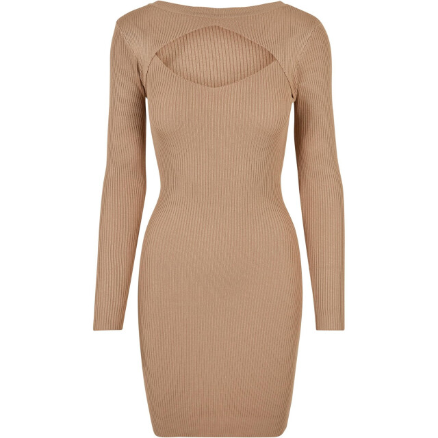 Urban Classics Dames uitgesneden jurk UTTN133_unionbeige large