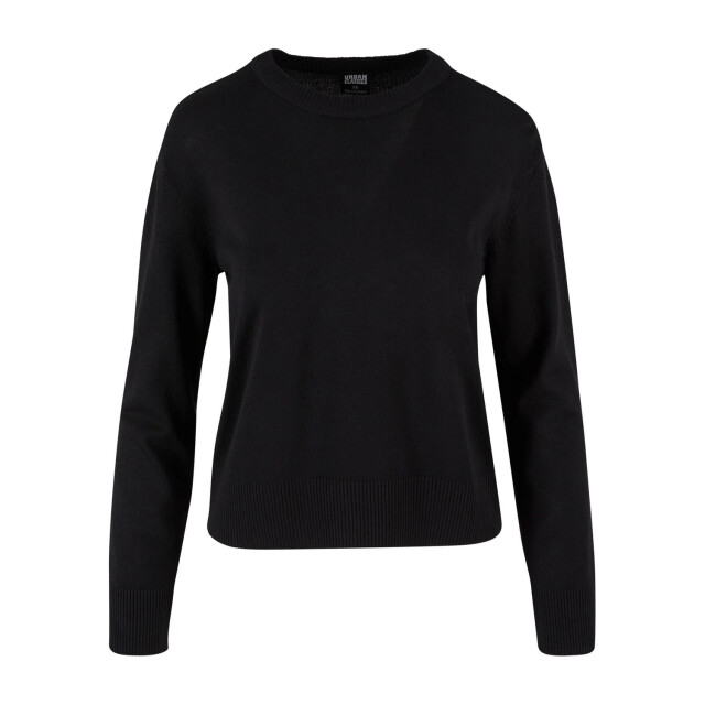 Urban Classics Dames gebreid sweatshirt met ronde hals UTTN1380_black large