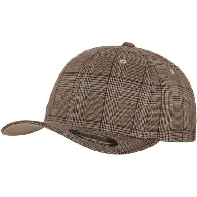 Flexfit Geruite glen plaid baseball cap UTTN1362_brownkhakigreen large