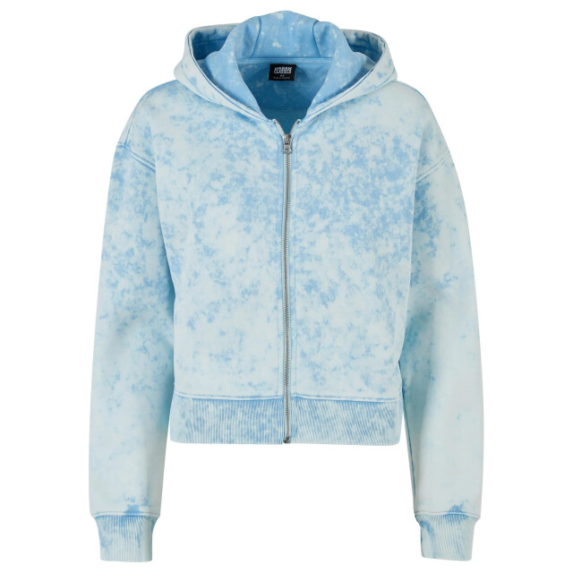 Urban Classics Dames washed towelling short oversized full zip hoodie UTTN1108_balticblue large