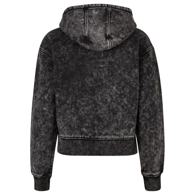 Urban Classics Dames washed towelling short oversized full zip hoodie UTTN1108_black large