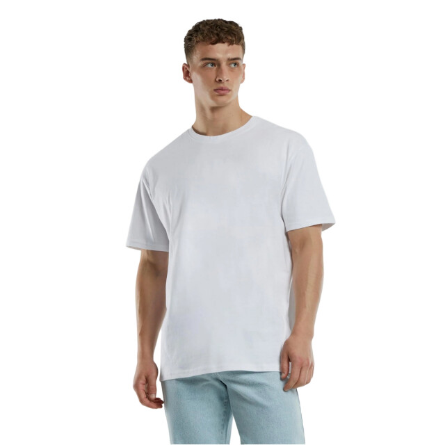 Urban Classics Heren signature logo tall t-shirt UTTN1320_white large