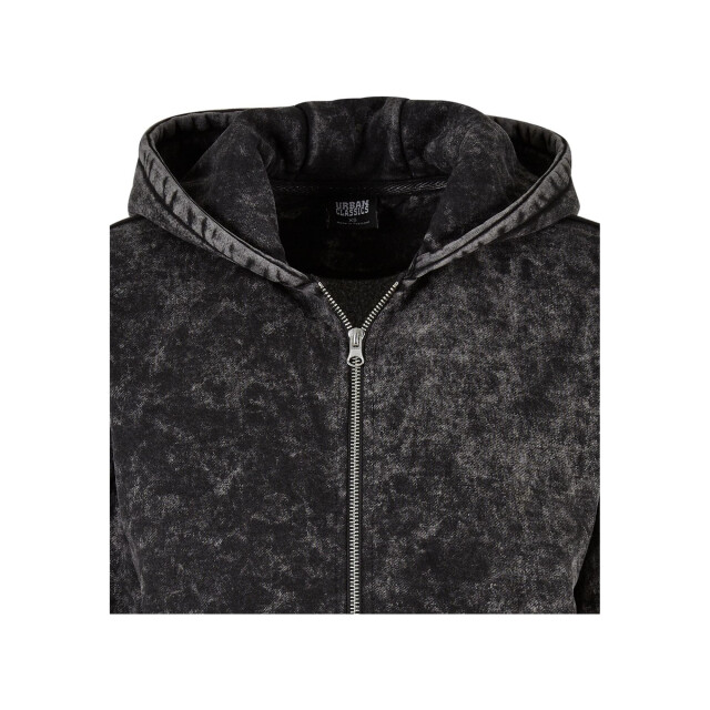 Urban Classics Dames washed towelling short oversized full zip hoodie UTTN1108_black large