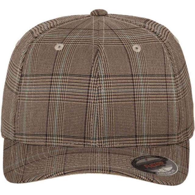 Flexfit Geruite glen plaid baseball cap UTTN1362_brownkhakigreen large
