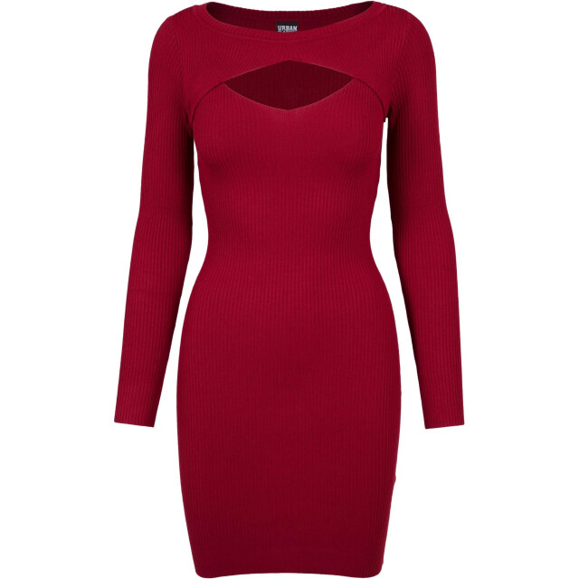 Urban Classics Dames uitgesneden jurk UTTN133_burgundy large
