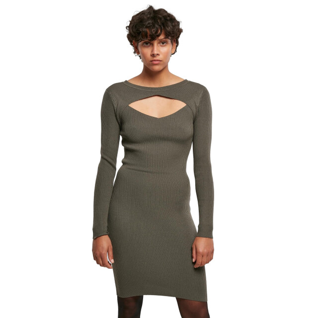 Urban Classics Dames uitgesneden jurk UTTN133_olive large