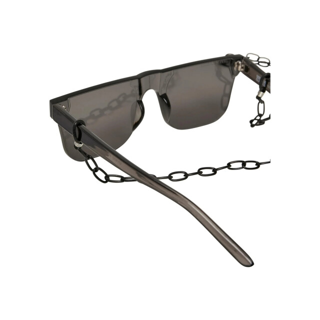 Urban Classics Unisex 105 rechthoekige zonnebril voor volwassenen met ketting UTTN145_black large