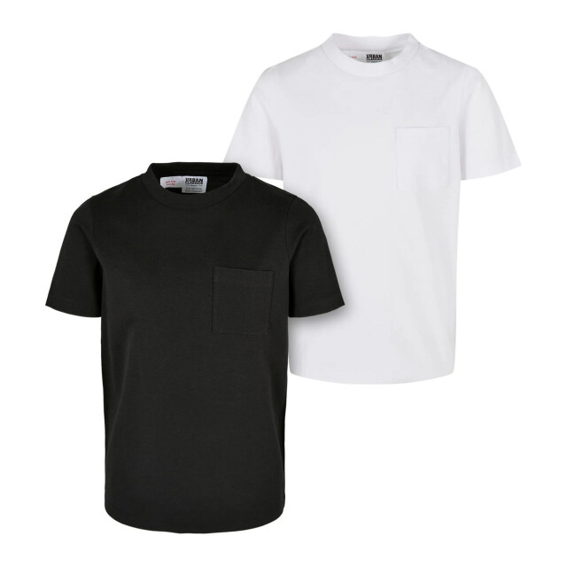Urban Classics Jongens basic organic katoenen borstzak t-shirt (set van 2) UTTN1281_blackwhite large