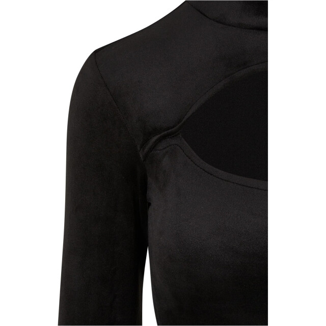 Urban Classics Dames uitgesneden fluwelen schildpadhals bodysuit UTTN1301_black large