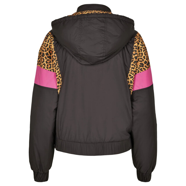 Urban Classics Dames pull over jas met luipaardprint UTTN1351_black large