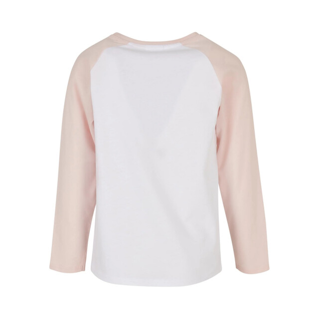 Urban Classics Meisjes contrast raglan t-shirt met lange mouwen UTTN1270_whitepink large