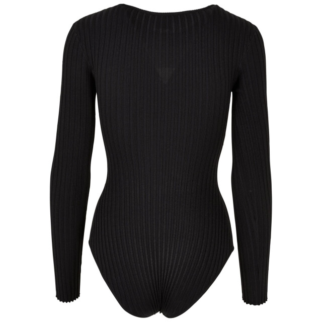 Urban Classics Dames ribbed gebreide bodysuit met lange mouwen UTTN1285_black large
