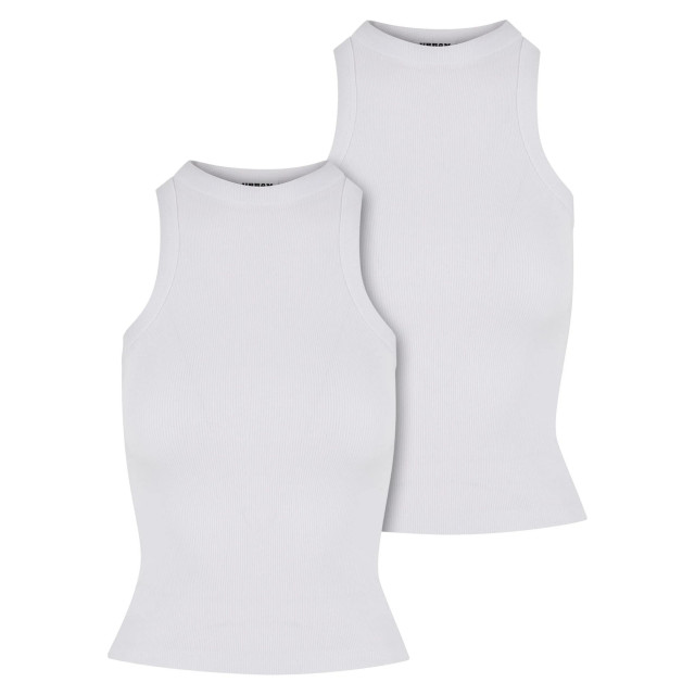 Urban Classics Dames ribbed racerback top (set van 2) UTTN1254_whitewhite large