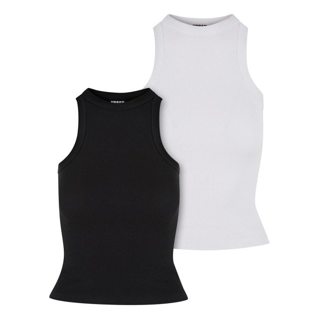 Urban Classics Dames ribbed racerback top (set van 2) UTTN1254_blackwhite large