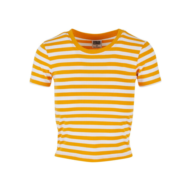 Urban Classics Dames gestreept kort t-shirt UTTN1256_whitemagicmango large