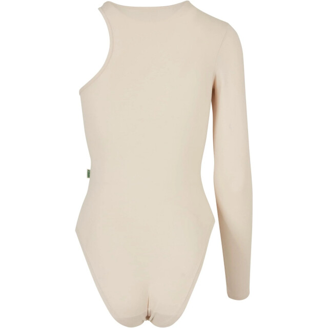 Urban Classics Dames asymmetrische organic stretch bodysuit UTTN1266_whitesand large