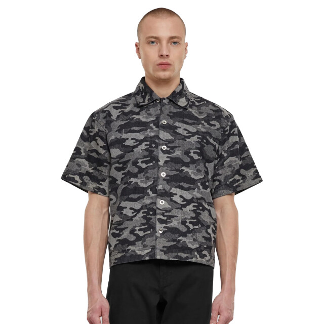 Urban Classics Heren laser camo boxy overhemd UTTN1258_black large