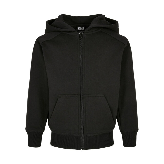 Urban Classics Jongens basic capuchon met koord en volledige rits UTTN1263_black large