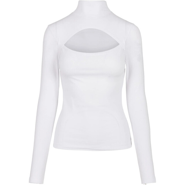 Urban Classics Dames uitgesneden schildpadhals top met lange mouwen UTTN1267_white large