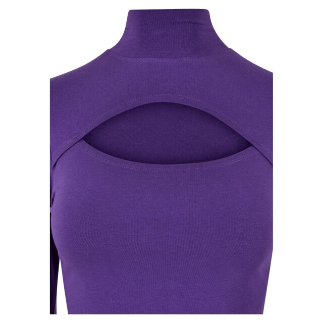 Urban Classics Dames uitgesneden schildpadhals top met lange mouwen UTTN1267_realviolet large