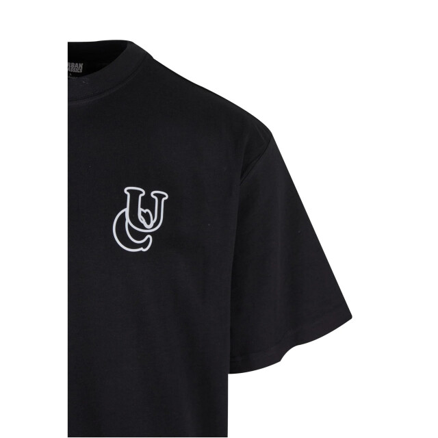 Urban Classics Heren shiny logo tall t-shirt UTTN1280_black large