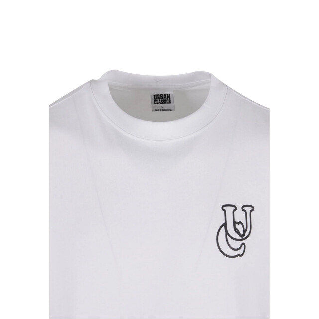 Urban Classics Heren shiny logo tall t-shirt UTTN1280_white large
