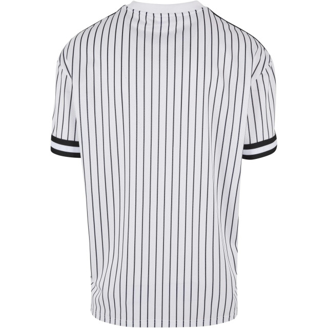 Urban Classics Heren gestreept mesh oversized t-shirt UTTN1248_whiteblack large