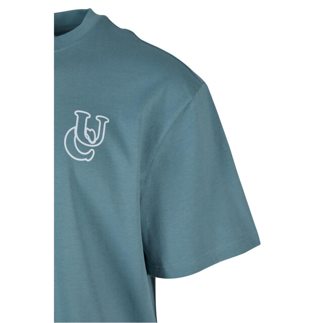 Urban Classics Heren shiny logo tall t-shirt UTTN1280_dustyblue large