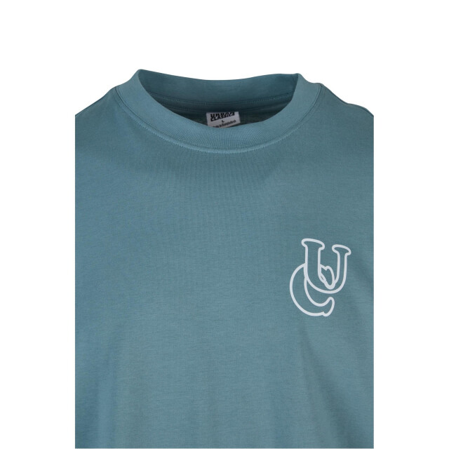 Urban Classics Heren shiny logo tall t-shirt UTTN1280_dustyblue large