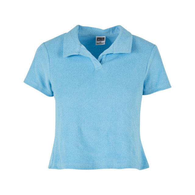 Urban Classics Dames badstof poloshirt UTTN1224_balticblue large