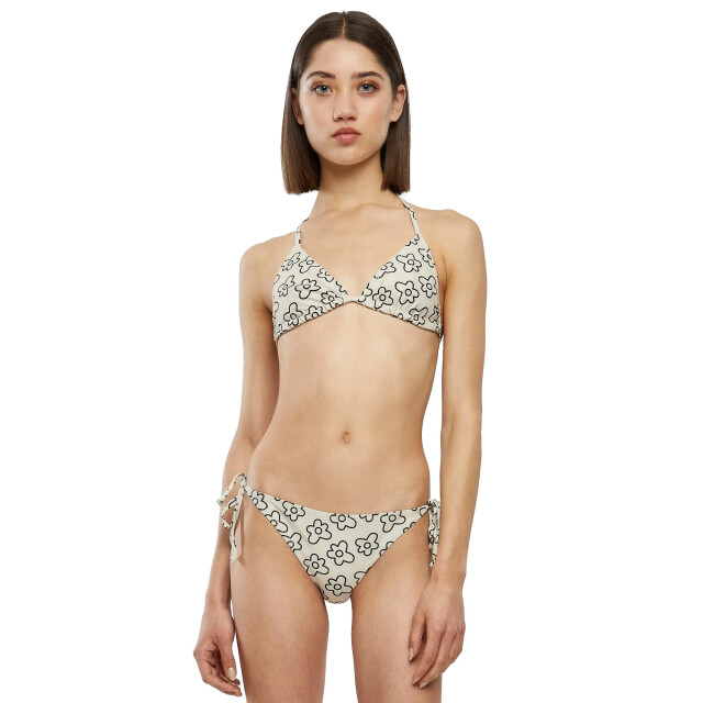 Urban Classics Dames bloemen driehoek bikini set UTTN1225_blackwhite large